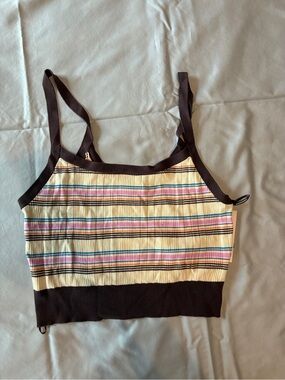 RVCA Striped Ribbed Cropped Tank